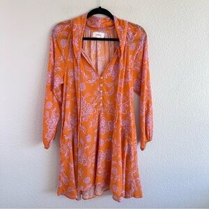 XiRENA Women's Lola Boho Peasant Mini Dress in Tropicana Orange‎